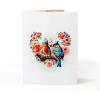 CUTPOPUP Anniversary Card Pop Up, Valentines Day, Wedding, Engagement, 3D Greeting Card (Parrot Couple)(Bluejay Couple -6x8in)