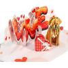 CUTPOPUP Anniversary Card Pop Up, Valentines Day, Wedding, Engagement, 3D Greeting Card (Parrot Couple)(Golden Love-6x8in)