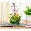 CUTPOPUP Religious Sympathy Card Pop Up 3D, with Caring Thoughts and Prayers, Blank Note Cards with Envelope (Lily with Cross)