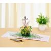 CUTPOPUP Religious Sympathy Card Pop Up 3D, with Caring Thoughts and Prayers, Blank Note Cards with Envelope (Lily with Cross)