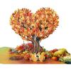 CUTPOPUP Anniversary Card Pop Up, Valentines Day, Wedding, Engagement, 3D Greeting Card (Parrot Couple)(Autumn Love Tree-6x8in)