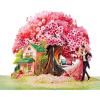 CUTPOPUP Anniversary Card Pop Up, Valentines Day, Wedding, Engagement, 3D Greeting Card (Parrot Couple)(Cherry House-6x8in)