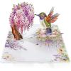 CUTPOPUP 40th Birthday Card Pop Up, Mother’s Day, 3D Greeting, Thank You Card (40th Sunflowers Bastket)(Hummingbird Wisteria-6x8in)