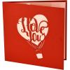 CUTPOPUP Anniversary Card Pop Up, Valentines Day, Wedding 3D Greeting Card, Valentine’s Day, Romantic Love (Air Balloon)(Couple on Air Balloon-6x6in)