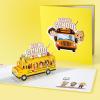 CUTPOPUP Back to School Card Pop Up, Bus Birthday Card, Handmade 3D Popup Greeting Card (School Bus)(School Bus)