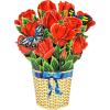 CUTPOPUP Birthday Card Pop Up, 10″x12″, Mothers Day, 3D Greeting Paper Flower Card (Bouquet of RedRose)