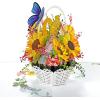 CUTPOPUP Birthday Card Pop Up, 3D Birthday Card, Anniversary, 3D Greeting Card (Magnolia Tree)(40th Sunflowers Bastket-6x6in)