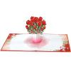 CUTPOPUP Birthday Card Pop Up, 3D Mother’s Day Greeting Card (Red Roses with White)