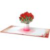 CUTPOPUP Birthday Card Pop Up, 3D Mother’s Day Greeting Card (Red Roses with White)