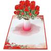 CUTPOPUP Birthday Card Pop Up, 3D Mother’s Day Greeting Card (Red Roses with White)