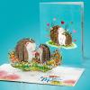 CUTPOPUP Birthday Card Pop Up, Birthday 3D Popup Greeting, Birthday Card for Women (Hummingbird Wisteria)(Hedgehog Mama-6x8in)