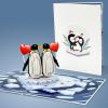 CUTPOPUP Valentines Day Card Pop Up, Anniversary Card, Wedding 3D Greeting Card, Valentine’s Day, Romantic Loved Card (Love Castle)(PenguinCouple-6x8in)