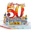 CUTPOPUP Anniversary Card Pop Up, Wedding 3D Greeting Card (Happy 50th Anniversary)