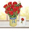 CUTPOPUP Birthday Card Pop Up, 10″x12″, Mothers Day, 3D Greeting Paper Flower Card (Bouquet of RedRose)