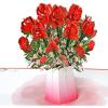 CUTPOPUP Birthday Card Pop Up, 3D Mother’s Day Greeting Card (Red Roses with White)