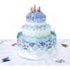 CUTPOPUP Birthday Card Pop Up, Birthday 3D Popup Greeting, Birthday Card for Women (Hummingbird Wisteria)(Floral Birthday Cake-6x8in)