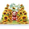 CUTPOPUP Get Well Card with Envelope, Pop Up Get Well Soon for Women Men Kids After Surgery (Sunflower and Bear)