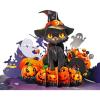 CUTPOPUP Happy Thanksgiving Card Pop Up, Thanksgiving Card Pop Up, Fall Greeting Thank You Holiday Card (Thanksgiving Text)(Cute Halloween Cat-6x8in)