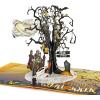 CUTPOPUP Happy Thanksgiving Card Pop Up, Thanksgiving Card Pop Up, Fall Greeting Thank You Holiday Card (Thanksgiving Text)(Ghost Tree Halloween)