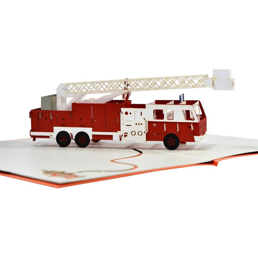imageCUTPOPUP Fire Truck Fathers Day Pop Up Card Birthday Card Pop Up Birthday Card 3D Greeting Cards Birthday