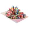 CUTPOPUP BlueJay Couple, Valentines Day Card Pop Up, Anniversary Card, Wedding, Engagement, 3D Greeting Card (BlueJay Couple-HeartDown)(Bluejay Couple -6x8in)