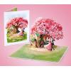 CUTPOPUP BlueJay Couple, Valentines Day Card Pop Up, Anniversary Card, Wedding, Engagement, 3D Greeting Card (BlueJay Couple-HeartDown)(Cherry House-6x8in)