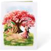 CUTPOPUP BlueJay Couple, Valentines Day Card Pop Up, Anniversary Card, Wedding, Engagement, 3D Greeting Card (BlueJay Couple-HeartDown)(Cherry House-6x8in)