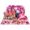 CUTPOPUP BlueJay Couple, Valentines Day Card Pop Up, Anniversary Card, Wedding, Engagement, 3D Greeting Card (BlueJay Couple-HeartDown)(Love Land-6x8in)