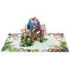 CUTPOPUP BlueJay Couple, Valentines Day Card Pop Up, Anniversary Card, Wedding, Engagement, 3D Greeting Card (BlueJay Couple-HeartDown)(Parrot Couple-6x8in)