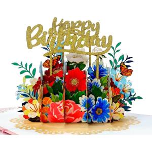 CUTPOPUP Birthday Card Pop Up, Mother’s Day, 3D Greeting, Thank You Card (Flowers Birthday)