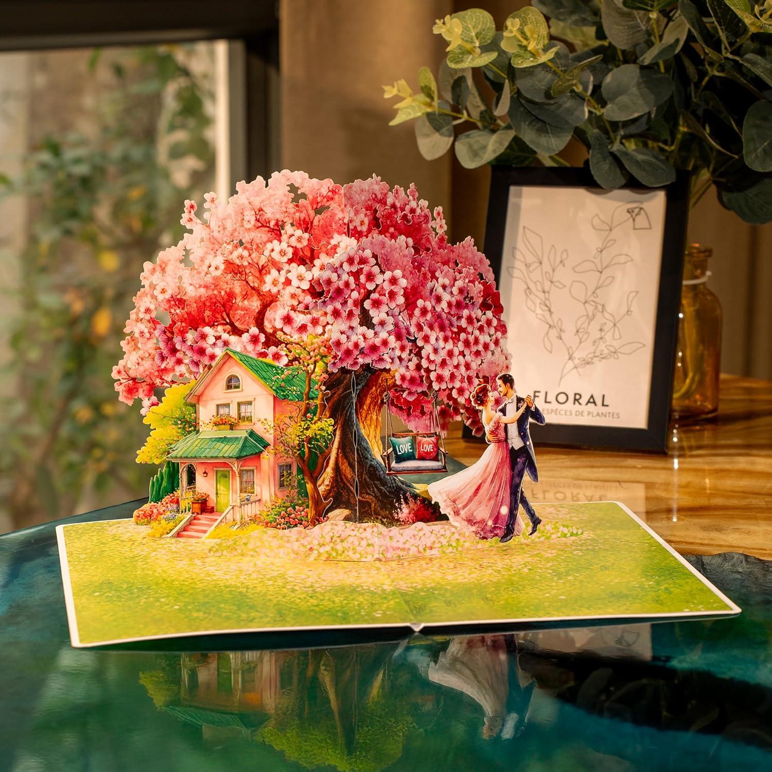 imageCUTPOPUP Valentine Card Pop Up 3D Romantic Love Cards for Valentines Day Happy Valentines TextCherry House6x8in