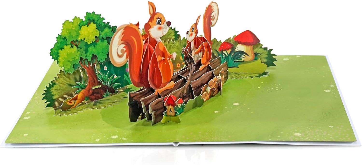 imageCUTPOPUP Mothers Day Card Pop Up 3D Birthday Greeting Card Mothers Day Card for Women Mom Wife Grandma Aunt Daughter Mama ChipmunkChipmunk6x8in