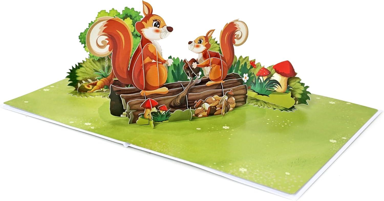 imageCUTPOPUP Mothers Day Card Pop Up 3D Birthday Greeting Card Mothers Day Card for Women Mom Wife Grandma Aunt Daughter Mama ChipmunkChipmunk6x8in