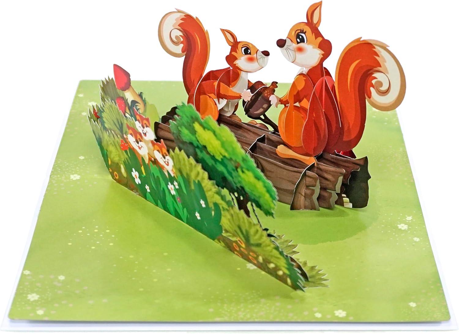 imageCUTPOPUP Mothers Day Card Pop Up 3D Birthday Greeting Card Mothers Day Card for Women Mom Wife Grandma Aunt Daughter Mama ChipmunkChipmunk6x8in