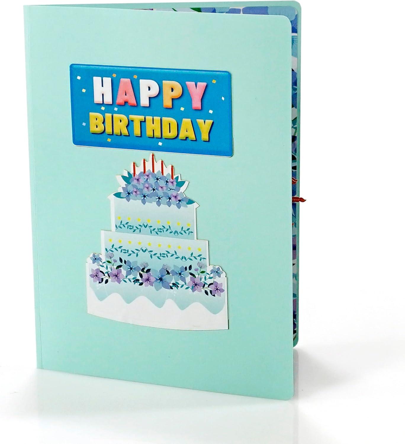 imageCUTPOPUP Mothers Day Card Pop Up 3D Birthday Greeting Card Mothers Day Card for Women Mom Wife Grandma Aunt Daughter Mama ChipmunkFloral Birthday Cake6x8in