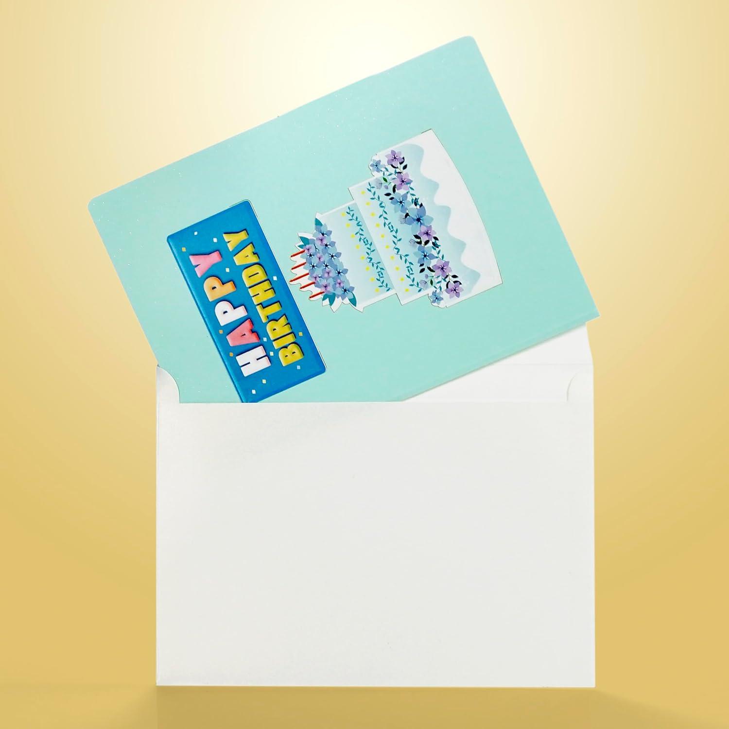 imageCUTPOPUP Mothers Day Card Pop Up 3D Birthday Greeting Card Mothers Day Card for Women Mom Wife Grandma Aunt Daughter Mama ChipmunkFloral Birthday Cake6x8in