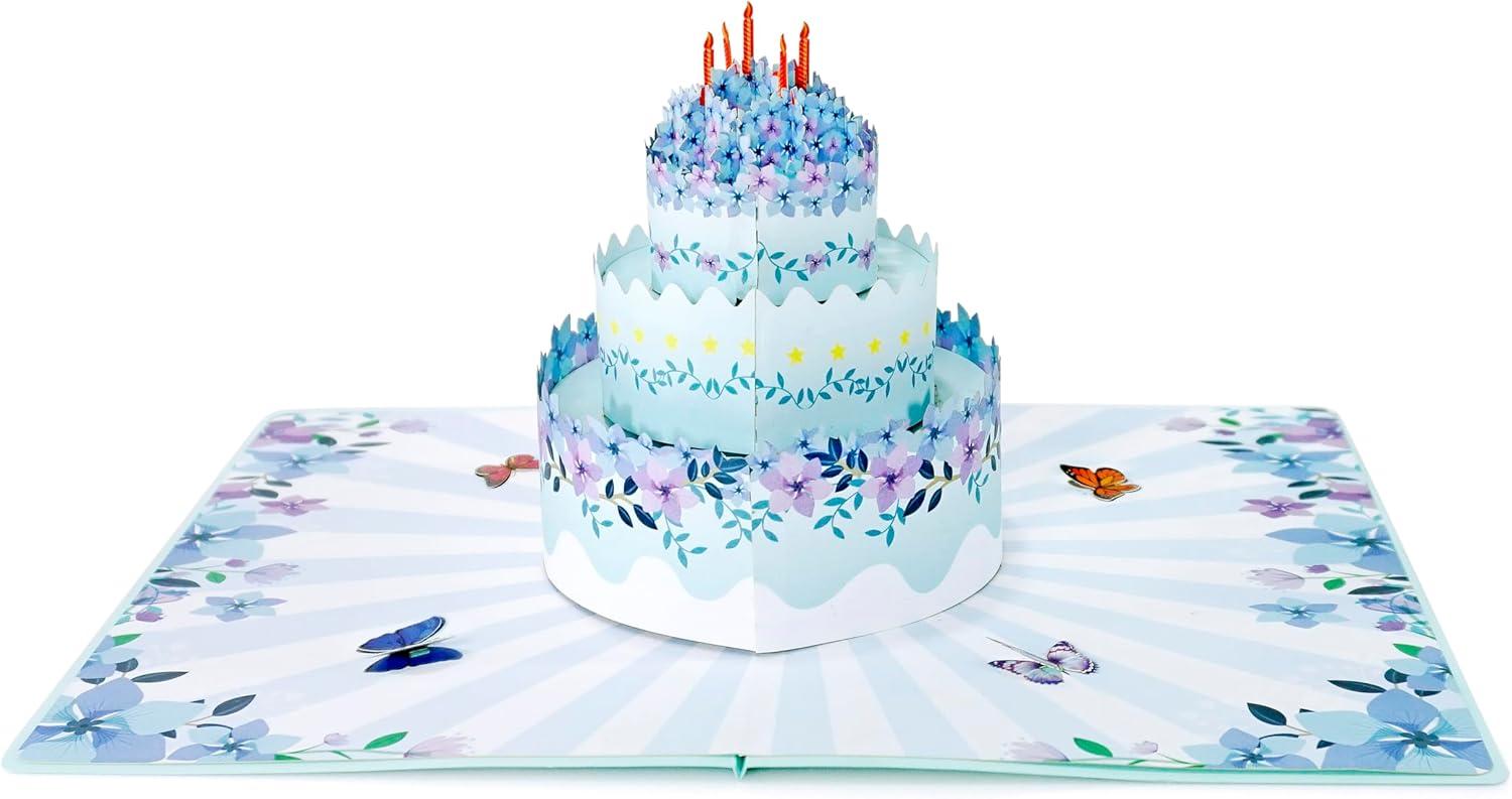 imageCUTPOPUP Mothers Day Card Pop Up 3D Birthday Greeting Card Mothers Day Card for Women Mom Wife Grandma Aunt Daughter Mama ChipmunkFloral Birthday Cake6x8in