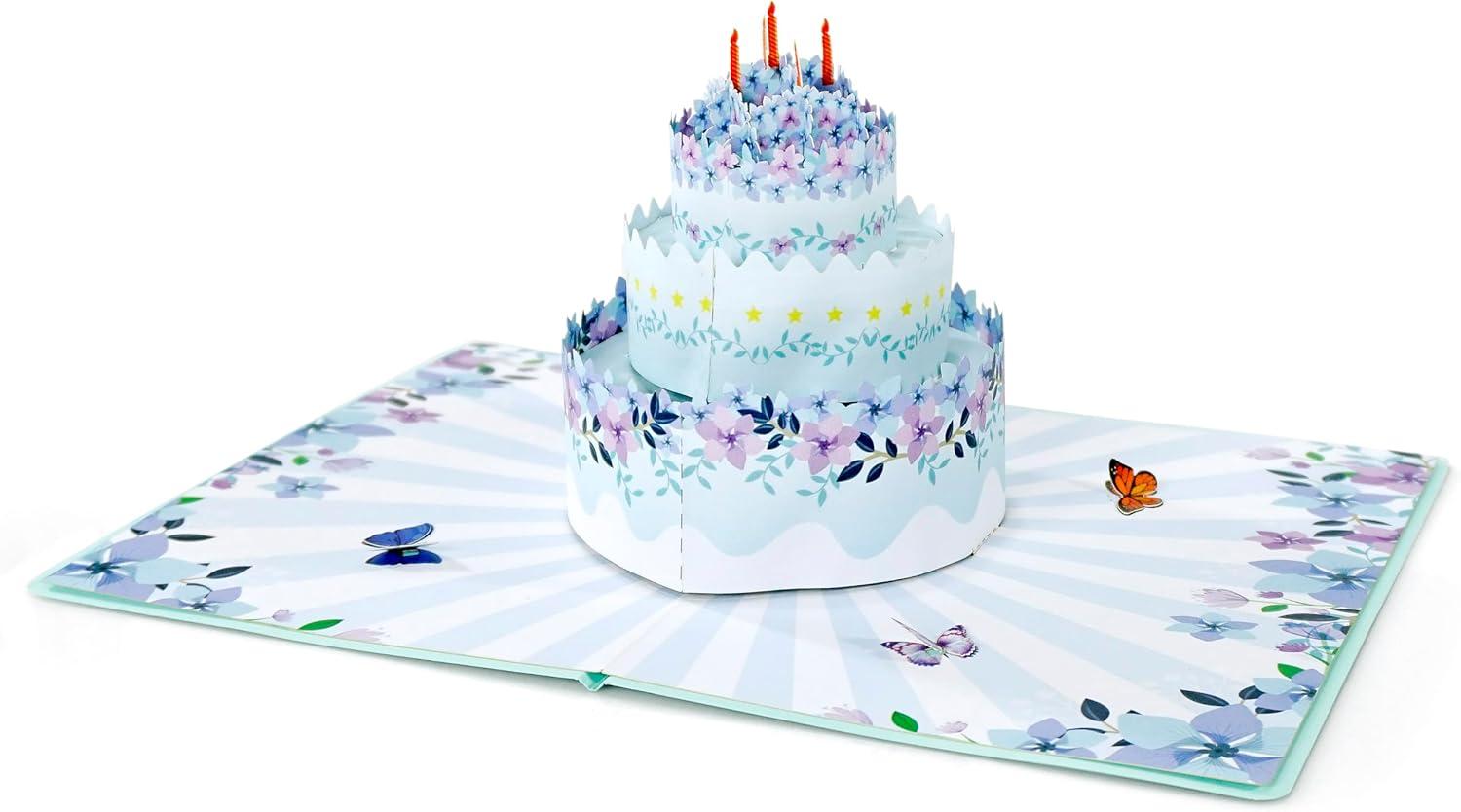 imageCUTPOPUP Mothers Day Card Pop Up 3D Birthday Greeting Card Mothers Day Card for Women Mom Wife Grandma Aunt Daughter Mama ChipmunkFloral Birthday Cake6x8in