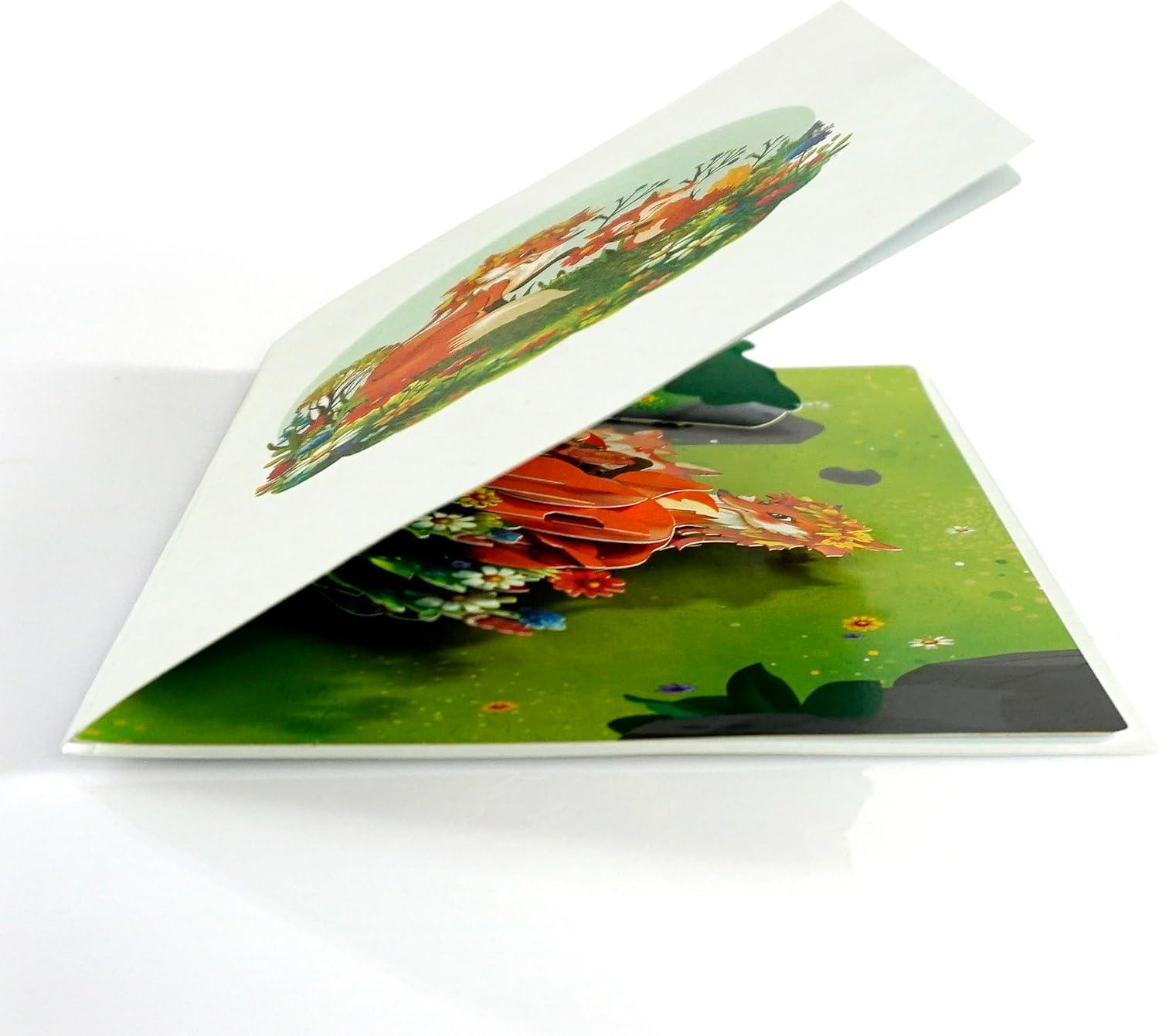 imageCUTPOPUP Mothers Day Card Pop Up 3D Birthday Greeting Card Mothers Day Card for Women Mom Wife Grandma Aunt Daughter Mama ChipmunkFox6x8in