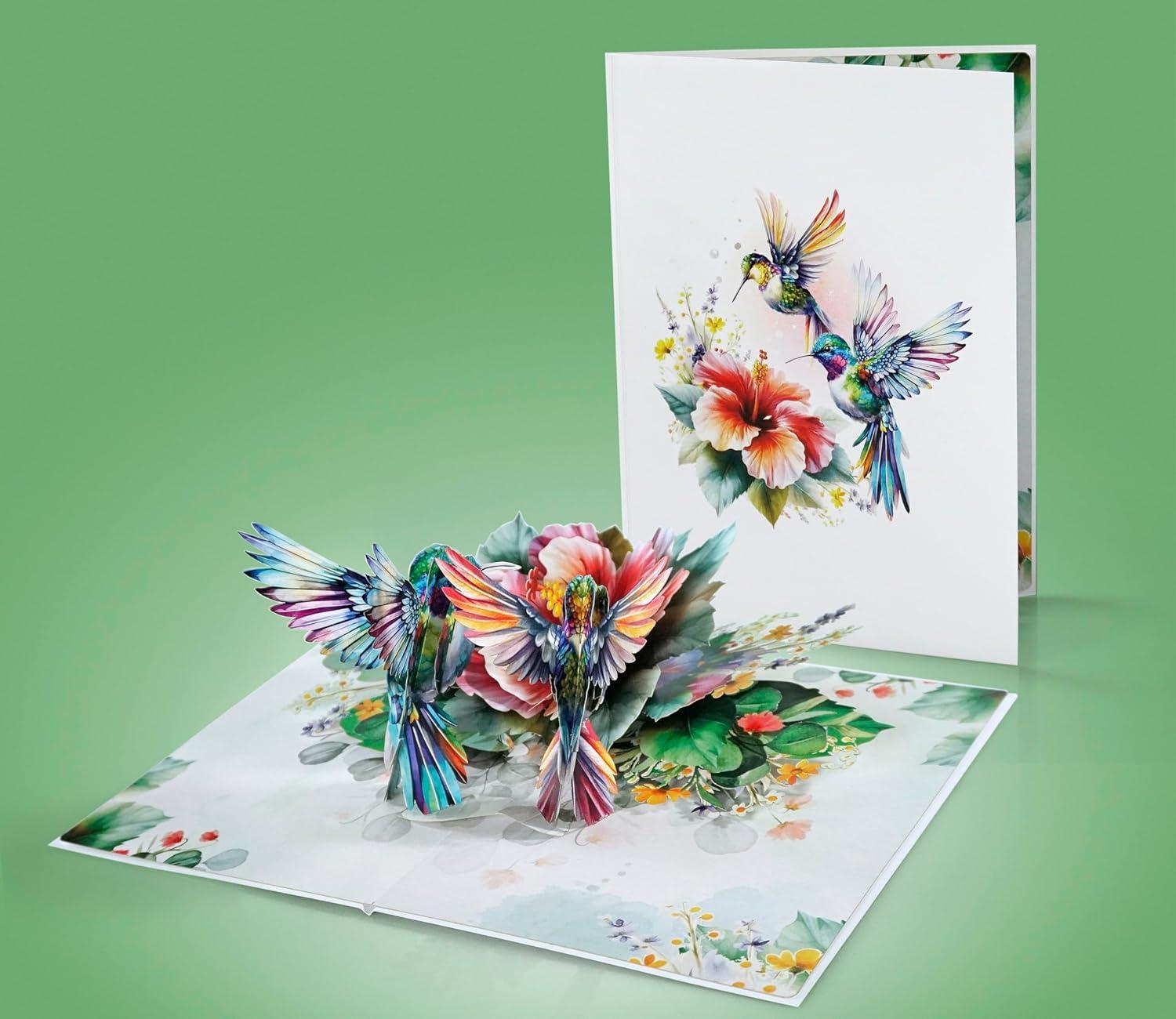 imageCUTPOPUP Mothers Day Card Pop Up 3D Birthday Greeting Card Mothers Day Card for Women Mom Wife Grandma Aunt Daughter Mama ChipmunkHibicus Hummingbird6x8in
