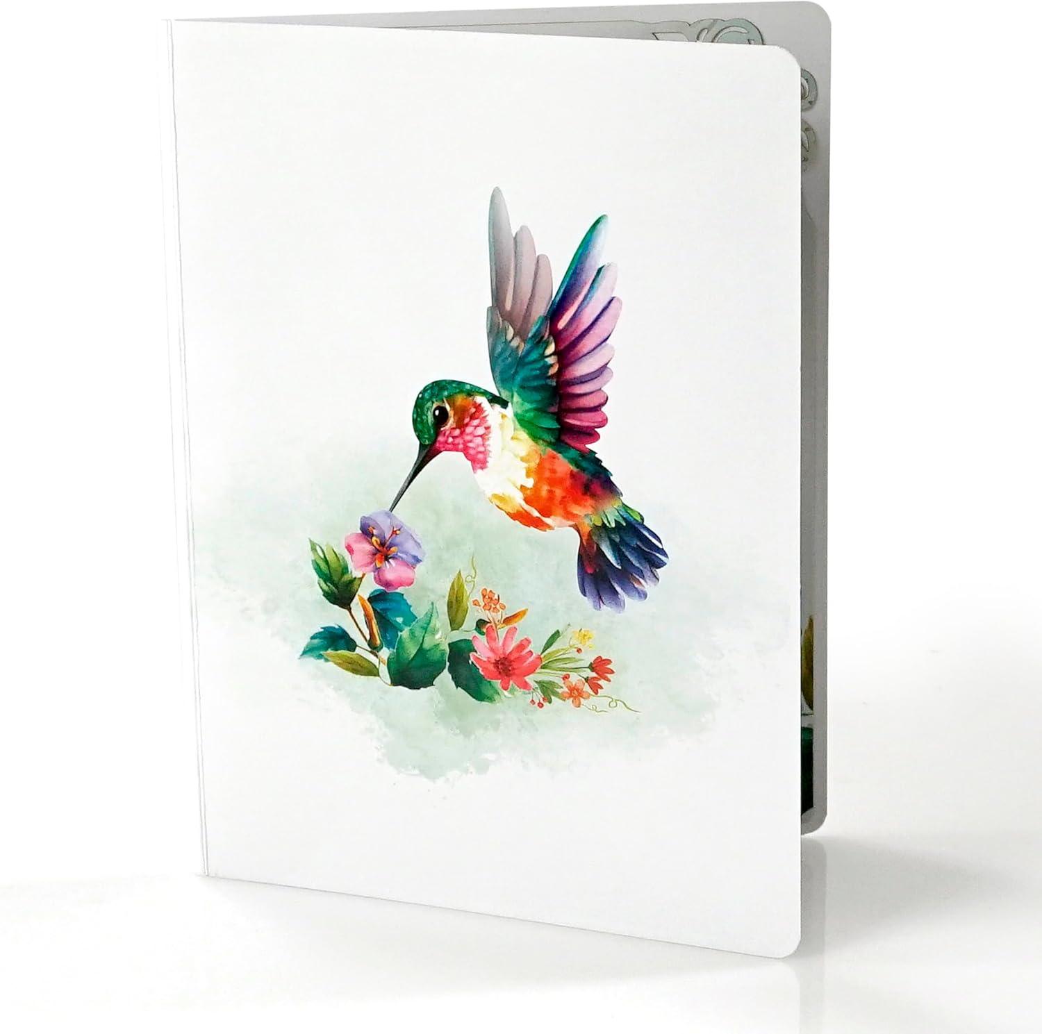 imageCUTPOPUP Mothers Day Card Pop Up 3D Birthday Greeting Card Mothers Day Card for Women Mom Wife Grandma Aunt Daughter Mama ChipmunkHummingbird Purple Flower6x8in