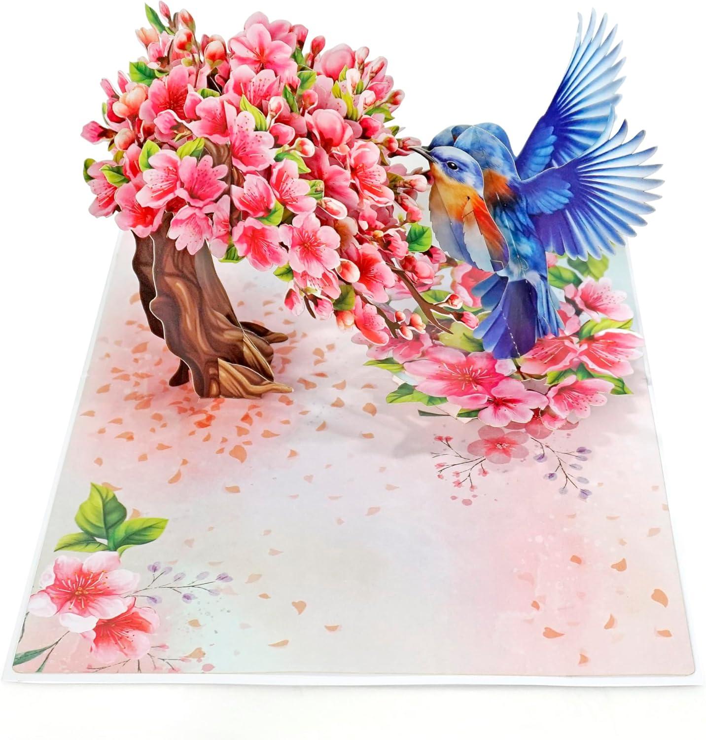 imageCUTPOPUP Mothers Day Card Pop Up 3D Birthday Greeting Card Mothers Day Card for Women Mom Wife Grandma Aunt Daughter Mama ChipmunkRobin Cherry6x8in