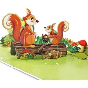 CUTPOPUP Mothers Day Card Pop Up, 3D Birthday Greeting Card, Mother’s Day Card for Women, Mom, Wife, Grandma, Aunt, Daughter (Mama Chipmunk)(Chipmunk-6x8in)