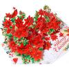 CUTPOPUP Christmas Card Pop Up, Poinsettia Card with Cardinals, 3D Xmas, New Year, Holiday Greeting Card (Poinsettia, Cardinals)(L-shape Poinsettia-6x8in)