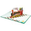 CUTPOPUP Christmas Card Pop Up, Poinsettia Card with Cardinals, 3D Xmas, New Year, Holiday Greeting Card (Poinsettia, Cardinals)(Merry Christmas Train)