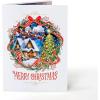 CUTPOPUP Christmas Card Pop Up, Poinsettia Card with Cardinals, 3D Xmas, New Year, Holiday Greeting Card (Poinsettia, Cardinals)(Xmas Town-6x8in)
