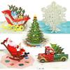 CUTPOPUP Pack5, Merry Christmas Card Pop Up, 5x7in, 3D Xmas, New Year, Holiday Greeting Card (Tree, Truck, Santa Claus, Snowflakes, Sleigh, Set of 5)(Set5-5x7in)