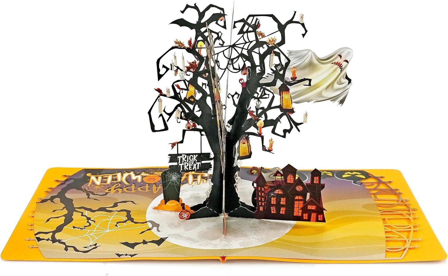 imageCUTPOPUP Turkey Thanksgiving Card Pop Up Halloween Card Pop Up Fall Greeting Thank You CardsGhost Tree Halloween