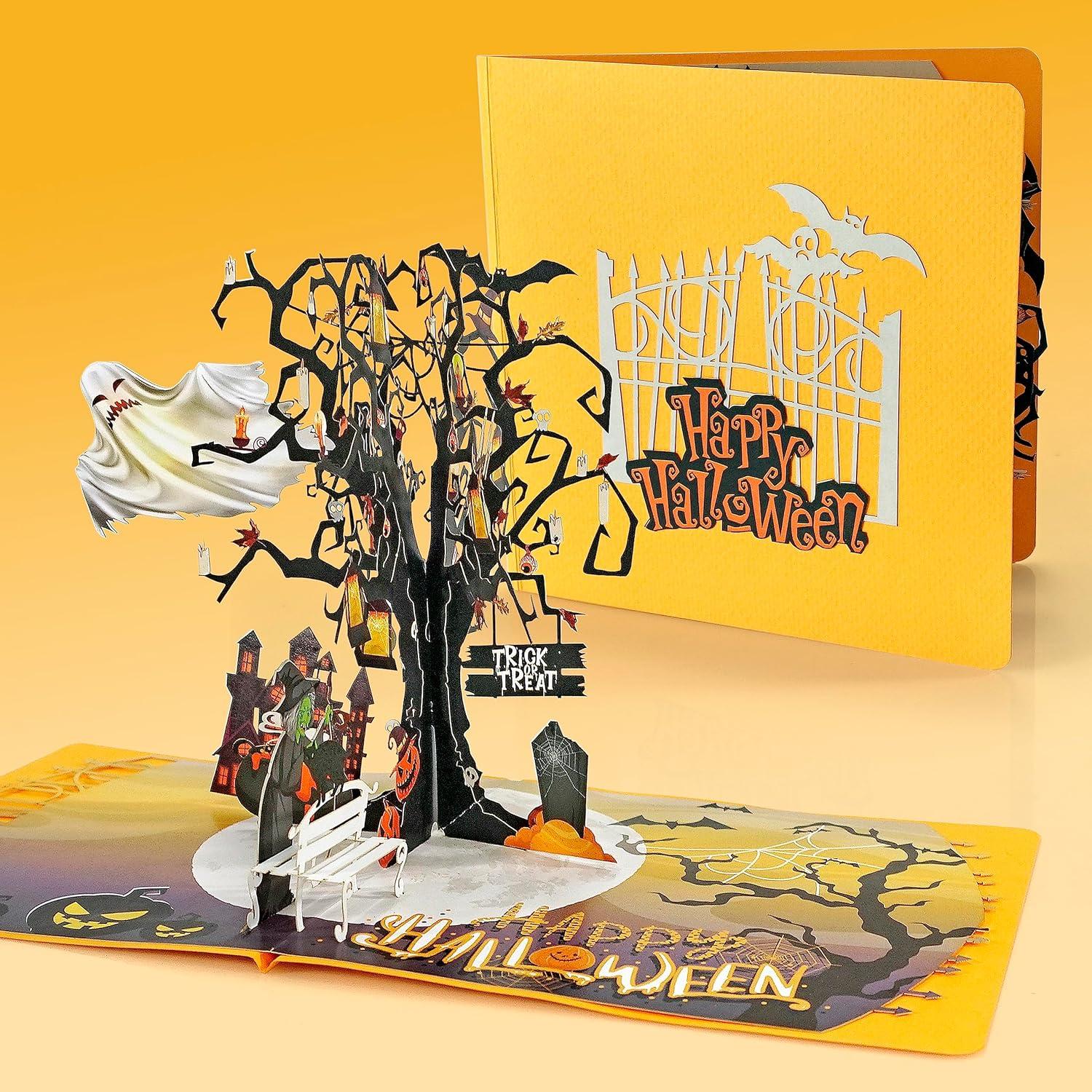 imageCUTPOPUP Turkey Thanksgiving Card Pop Up Halloween Card Pop Up Fall Greeting Thank You CardsGhost Tree Halloween