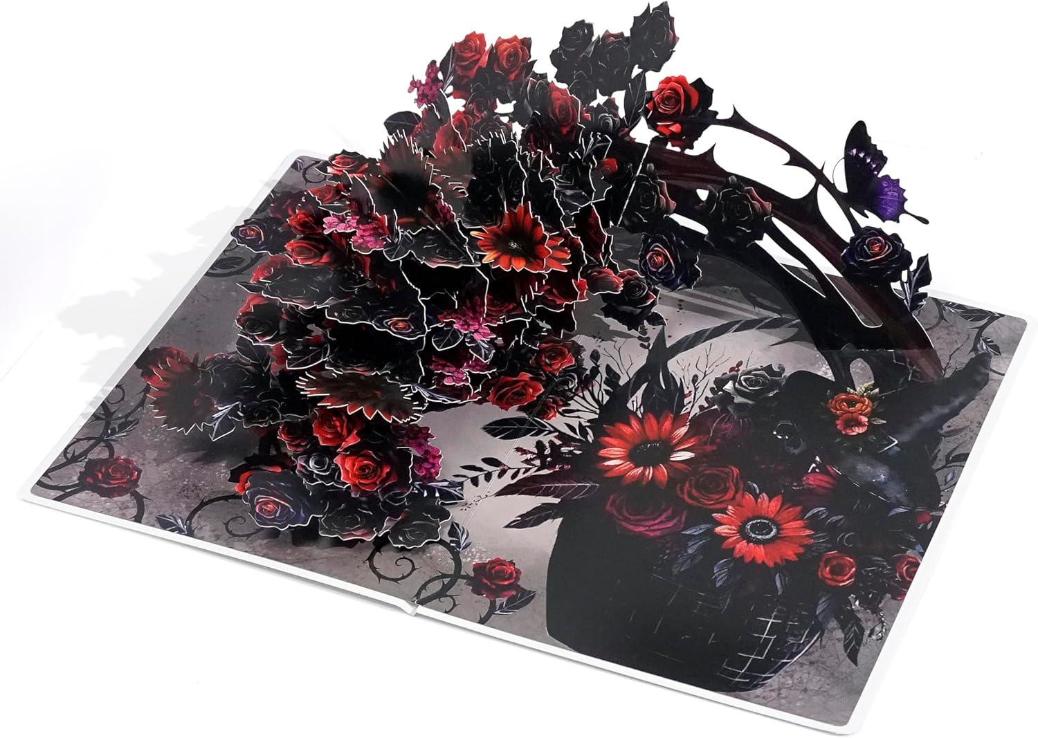 imageCUTPOPUP Turkey Thanksgiving Card Pop Up Halloween Card Pop Up Fall Greeting Thank You CardsHalloween Flower6x8in